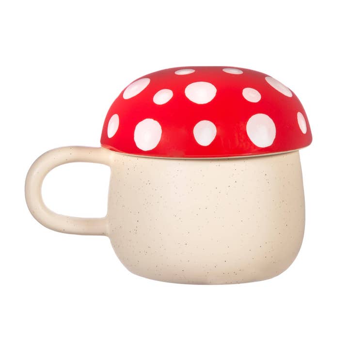 Red Mushroom Mug With Lid for wholesale by Sass & Belle Europe