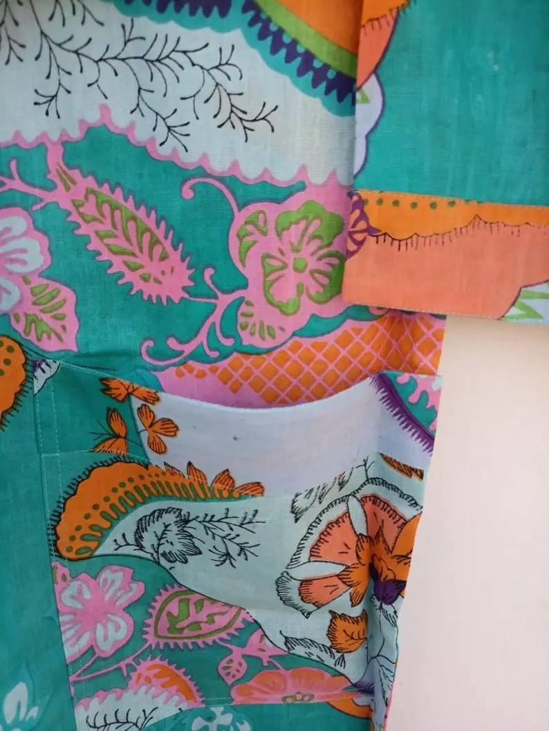 GYPSY STUDIO - Wholesale Robe - Unisex - Unisex Robe Cotton Kimono Indian Hand Block Printed Cotton2