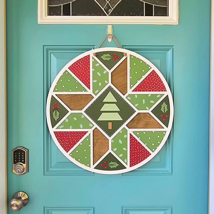 Teal Moon Creations - Wholesale DIY craft kit - DIY Christmas Doodle Barn Quilt Door Hanger3