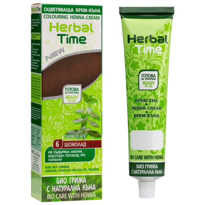 Mister33 Womencare - Venta al por mayor Coloración para el pelo - HERBAL TIME Chocolate #6 - Crema de henna natural