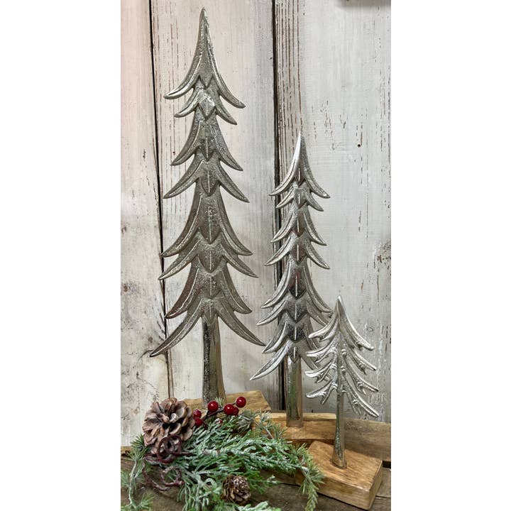 Wholesale Home Decor - Wholesale Christmas decoration - Medium Nickel Tree 4x15in