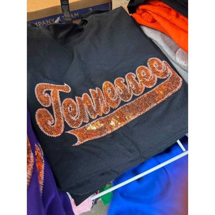 Shop Southern Belle - Wholesale T-Shirt - Women's - Custom School Spirit Wear Real Sequins Short Sleeve