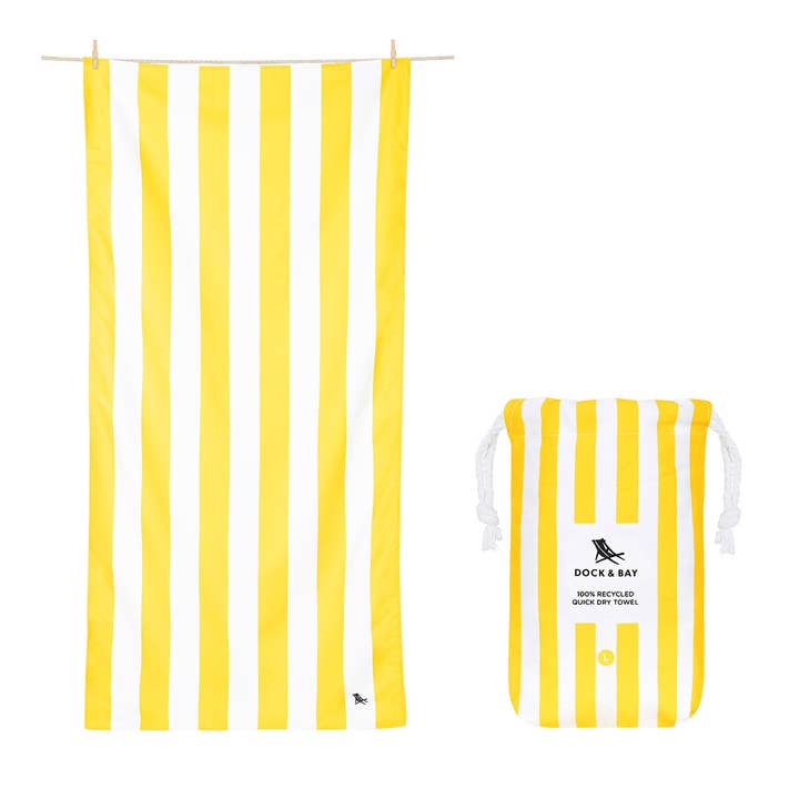 Dock & Bay Quick Dry Towels - Cabana - Boracay Yellow for wholesale by Dock & Bay UK