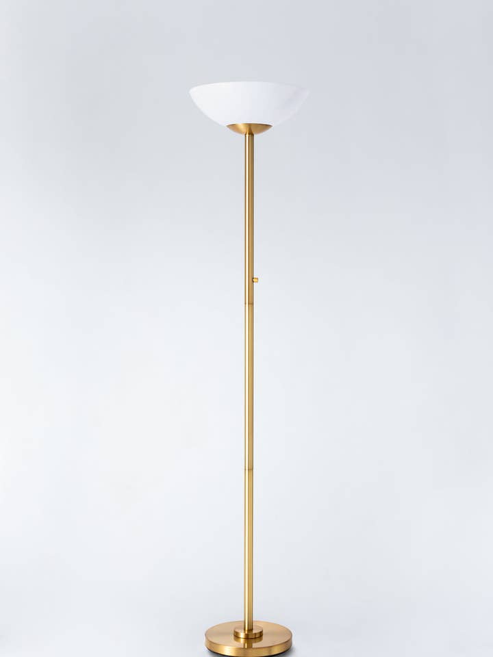 Lincoln Brushed Brass LED Floor Lamp for wholesale by Superlamp