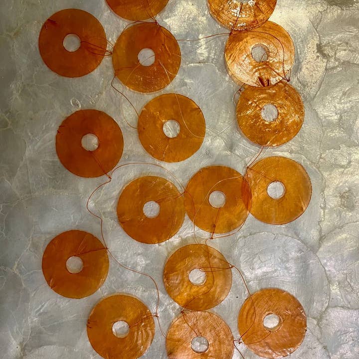 EU ONLY * Capiz Shell Garland Circels * Christmas Deco for wholesale by Muno