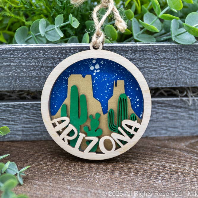 3D Arizona Ornament for wholesale by Mile High Gifts