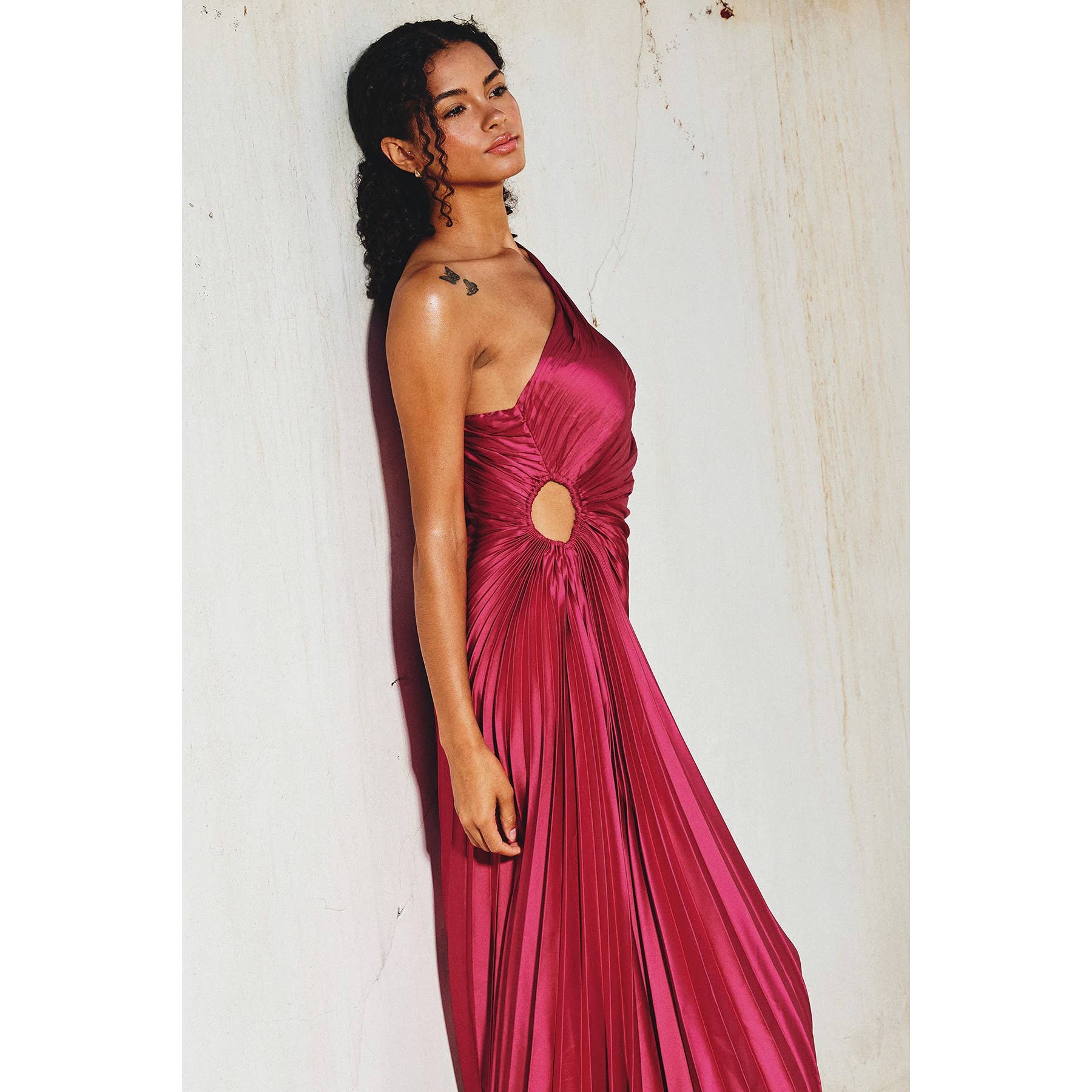 Dress Forum - Wholesale Dress - Women's - Olympia Asymmetrical Pleated Maxi Dress14