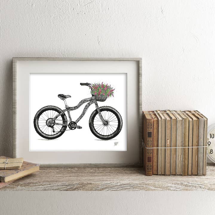 FJ Creations - Wholesale Art Print - Fat Tire Bike - Doodle Series - Fine Art Print4