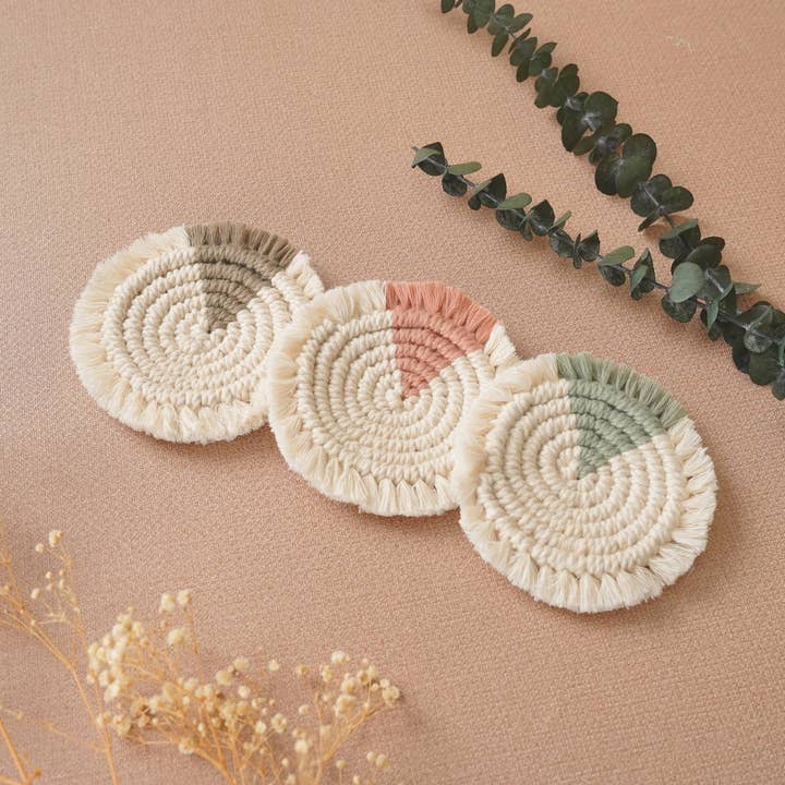 Boho Macrame Coasters T11 for wholesale by BeanDaikon