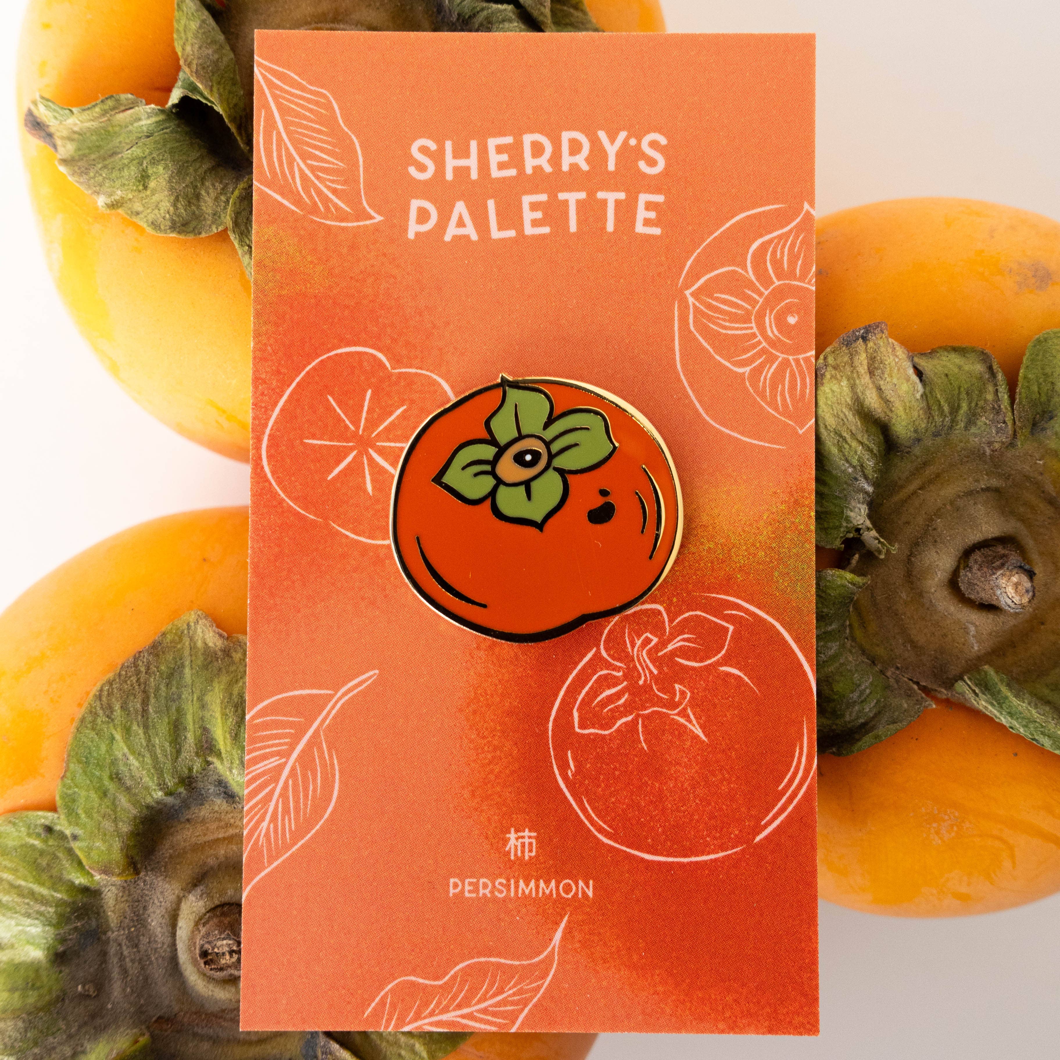 Sherry's Palette - Wholesale Lapel Pin/Button - Persimmon Enamel Pin2