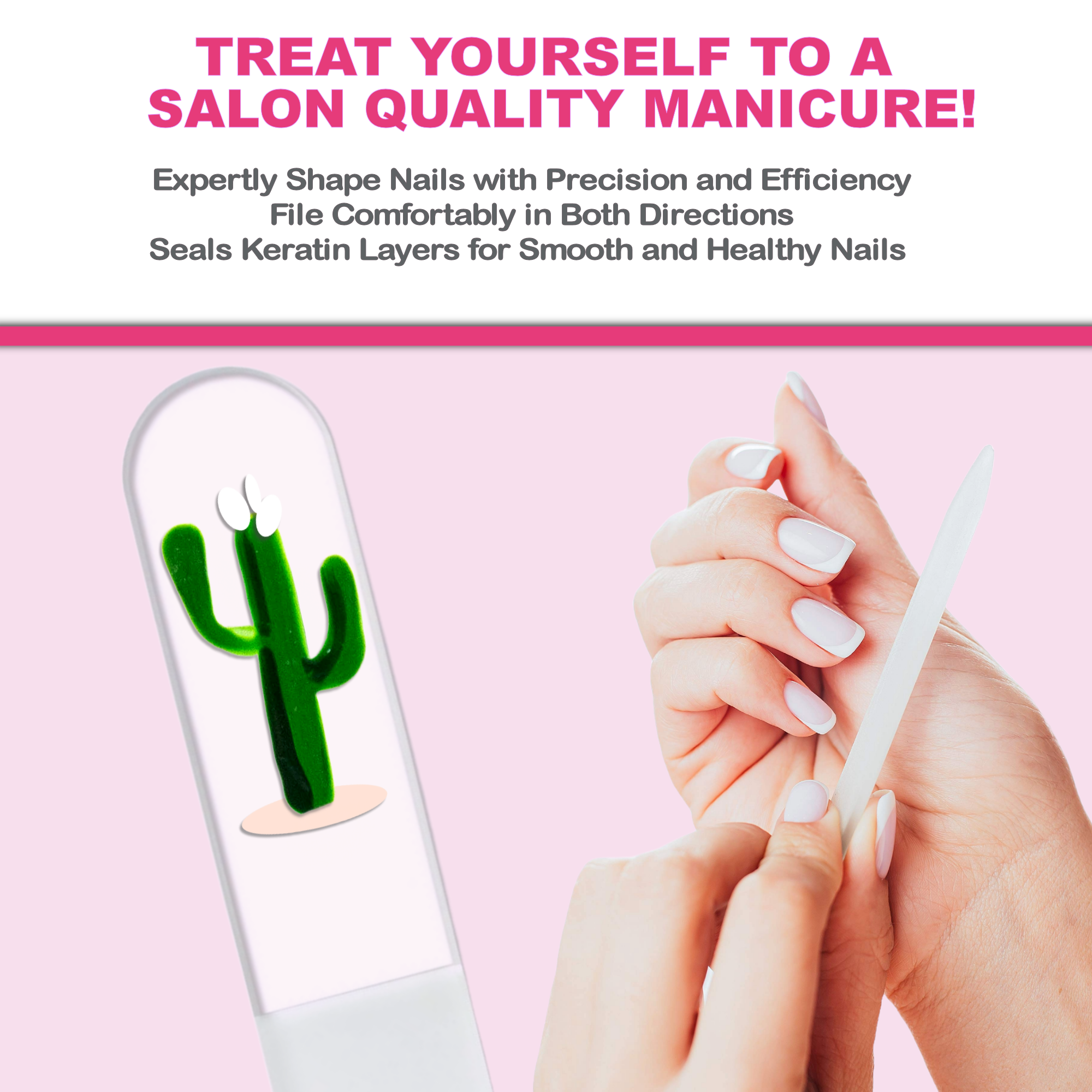 Classy Nail Files – Großhandel Nagelfeile – Kaktus Wüste Südwesten handbemalte tschechische Kristallnagelfeile3