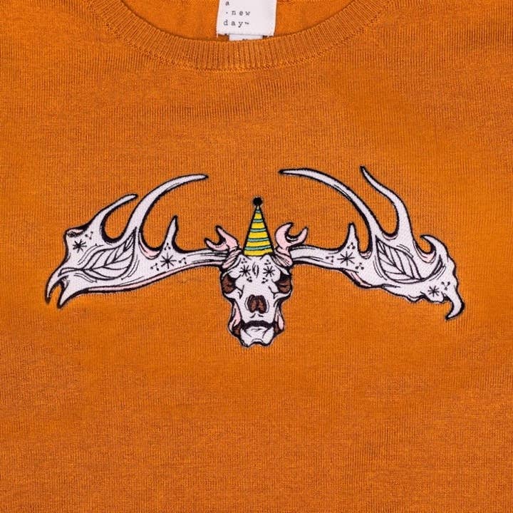 Deer Skull 9 ”Iron-on Patch för wholesale av Kaitlin Ziesmer