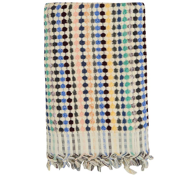 Kikoya – Toalha de banho por atacado – Toalhas de Banho Turcas de Tear Manual com Pompom e Bolhas Decoração Rústica