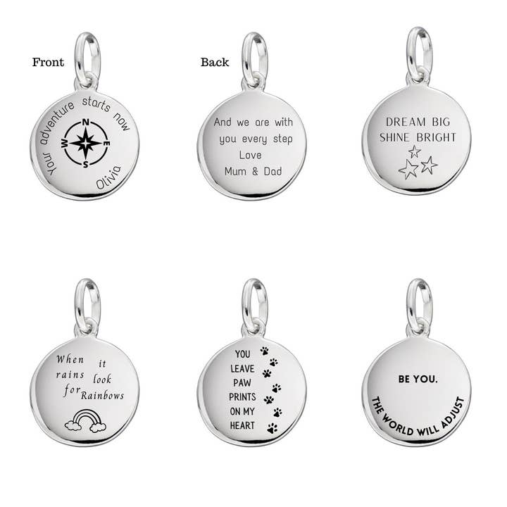 Gecko Jewellery - Wholesale Individual charm/pendant - 12mm Engravable Disc Pendant16