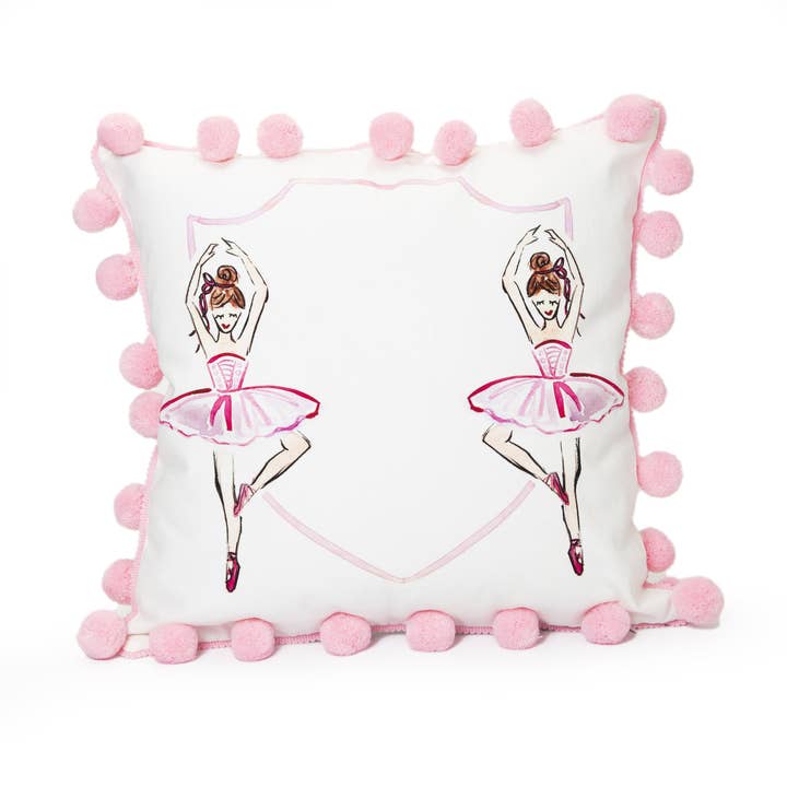 Ballerina Pom Pom Pillow for wholesale by Over the Moon Gift