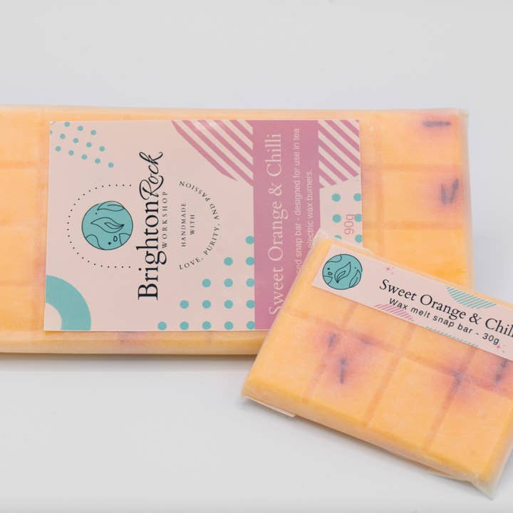 Sweet Orange & Chilli Wax Melt Snap Bar for wholesale by Brighton Rock Workshop