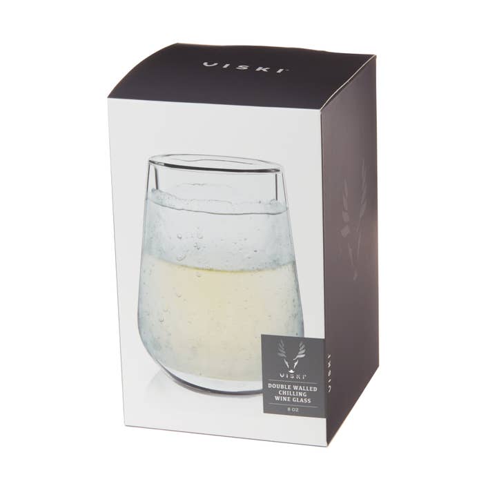Viski - Wholesale Wine Glass - Glacierâ„¢ Double Walled Chilling Wine Glass w/ Cooling Gel