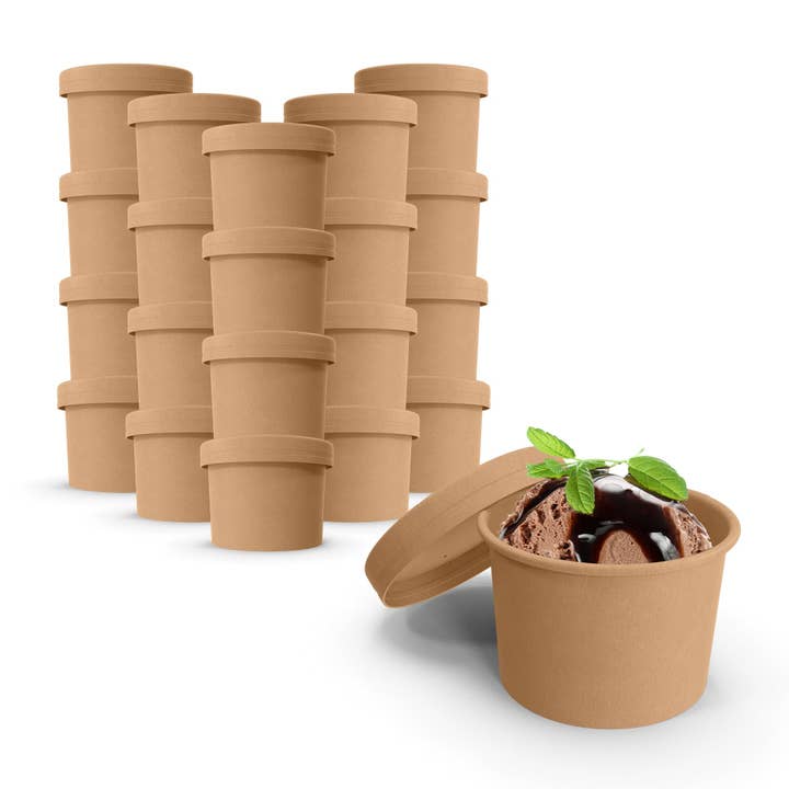 MT Products - Wholesale Disposable Cup - MT Products Brown Paper Soup Cups with Lids12