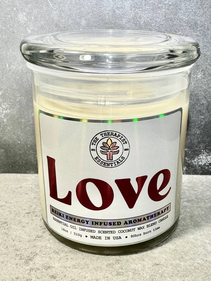 LOVE - REIKI Energy Infused Intention Candle for wholesale by The Therapist Essentials™