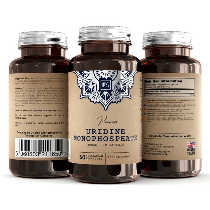 Focus Supplements - Vendita all'ingrosso Vitamine/integratori orali - Uridina monofosfato (300 mg) 60 capsule