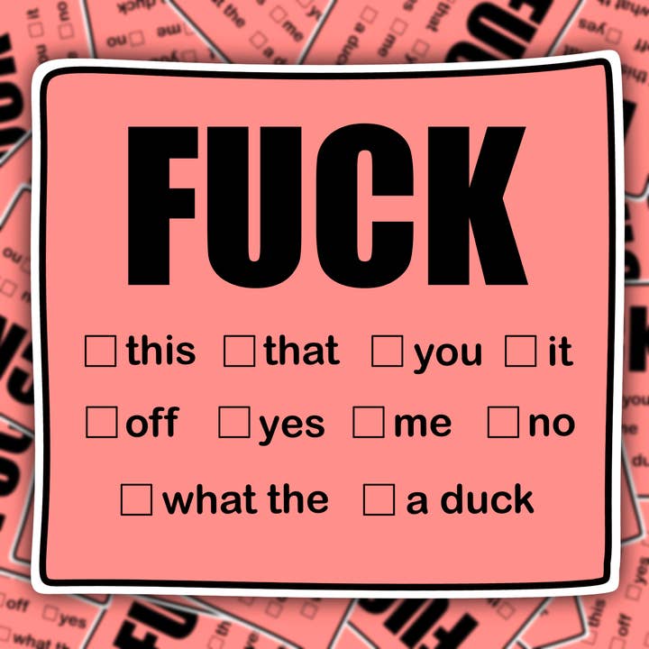 Fucking Checklist STICKER for wholesale by Pink Potion Designs