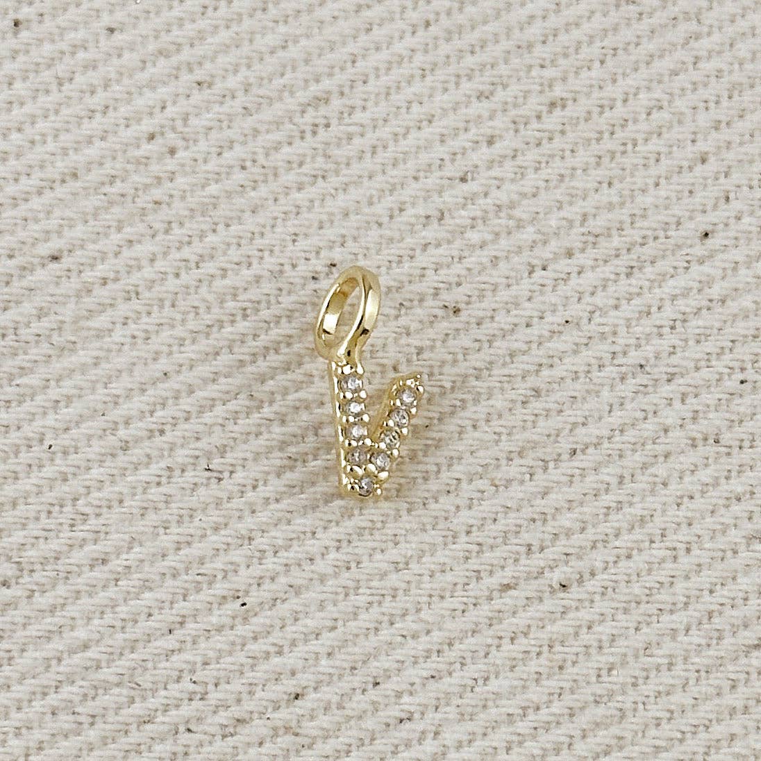 GoldFi – wholesale Individual charm/pendant – 18k Gold filled  Micro CZ Initial Letter Charm24