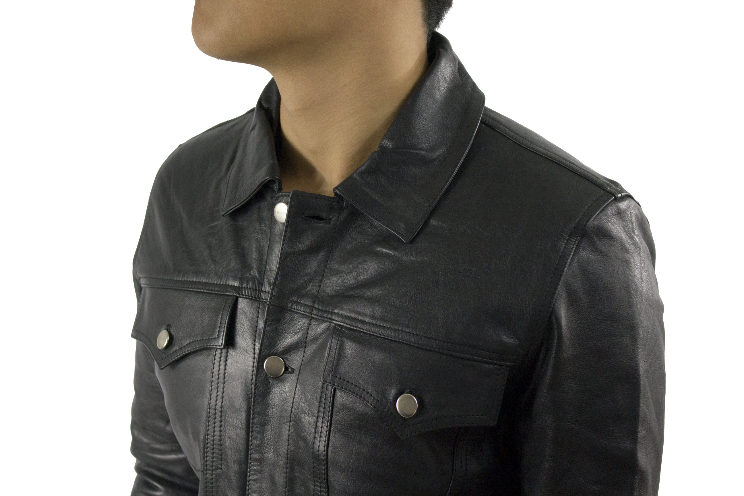 Schwarz Herren Lederjacke Jeans JKT - Cow Waxy für den Großhandel auf Faire4