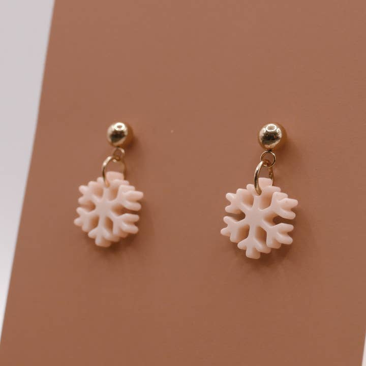 Snowflake acrylic stainless steel earrings - winter earrings for wholesale by Tilda&Theo