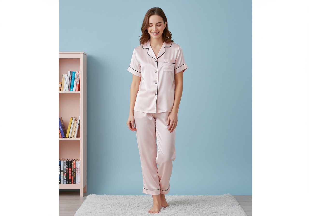 The Blissful – Großhandel Schlafanzug-Set – Kinder – Personalisierte Satin-Pyjamas für Damen4