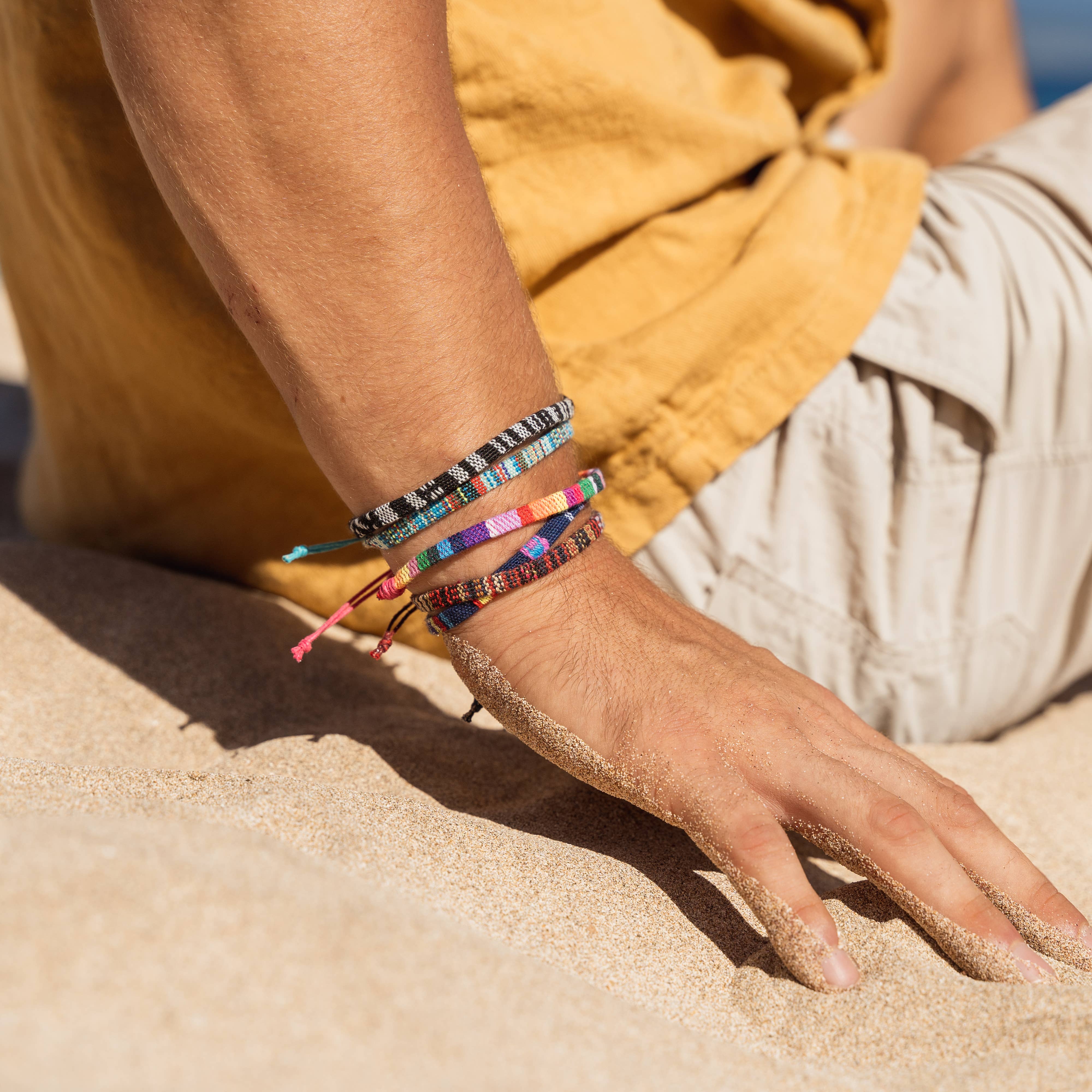 Natalia - Wholesale Woven/Braided Bracelet - Adjustable Flat Woven Boho Rope Bracelets - 12 Pack7