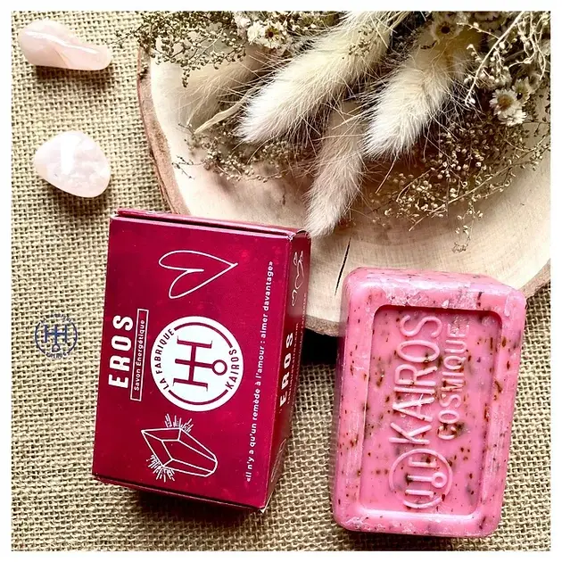 FABRIQUE DE KAIROS - Vendita all'ingrosso Saponette - Sapone energiaco alla rosa con quarzo rosa2