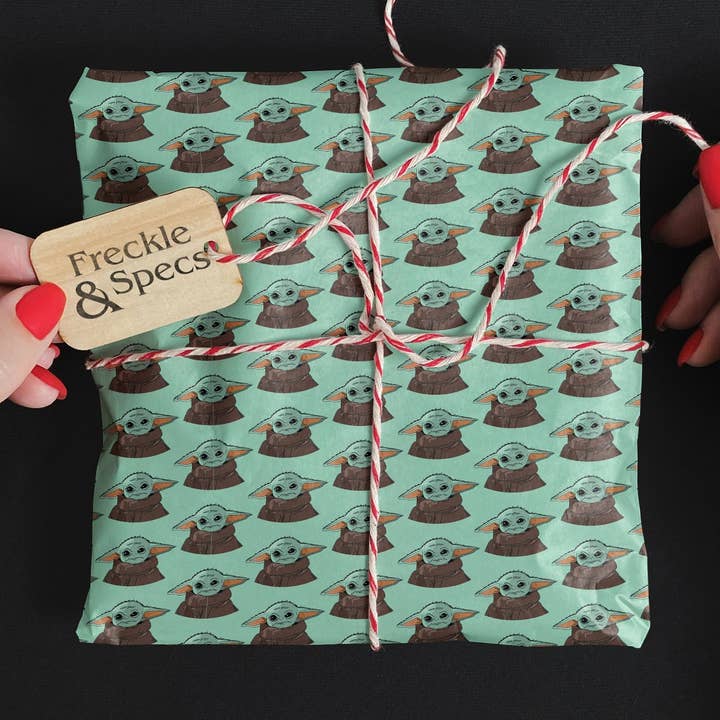 Grogu, Baby Yoda Gift Wrap for wholesale by Freckle and Specs