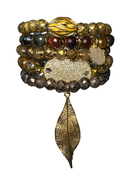 HEATHER FORD - Wholesale Beaded Bracelet - Leaf Stack Bracelet0