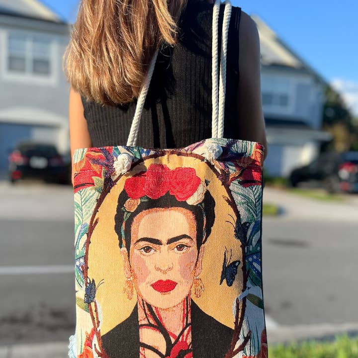 Umays Boho – wholesale Tote bag – Women's – Frida Kahlo Design Tote Bag from Woven Fabric