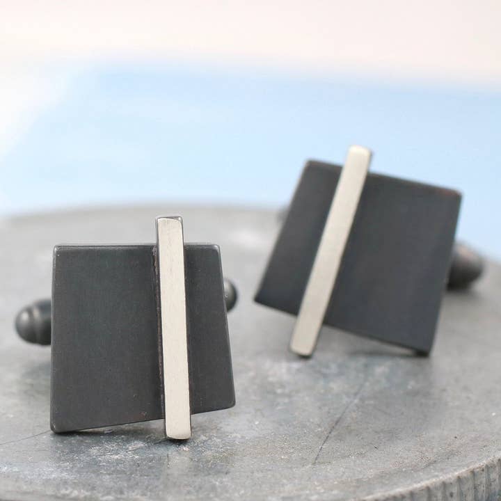 Geometric Cufflinks. Black Square Cufflinks for wholesale by Louy Magroos