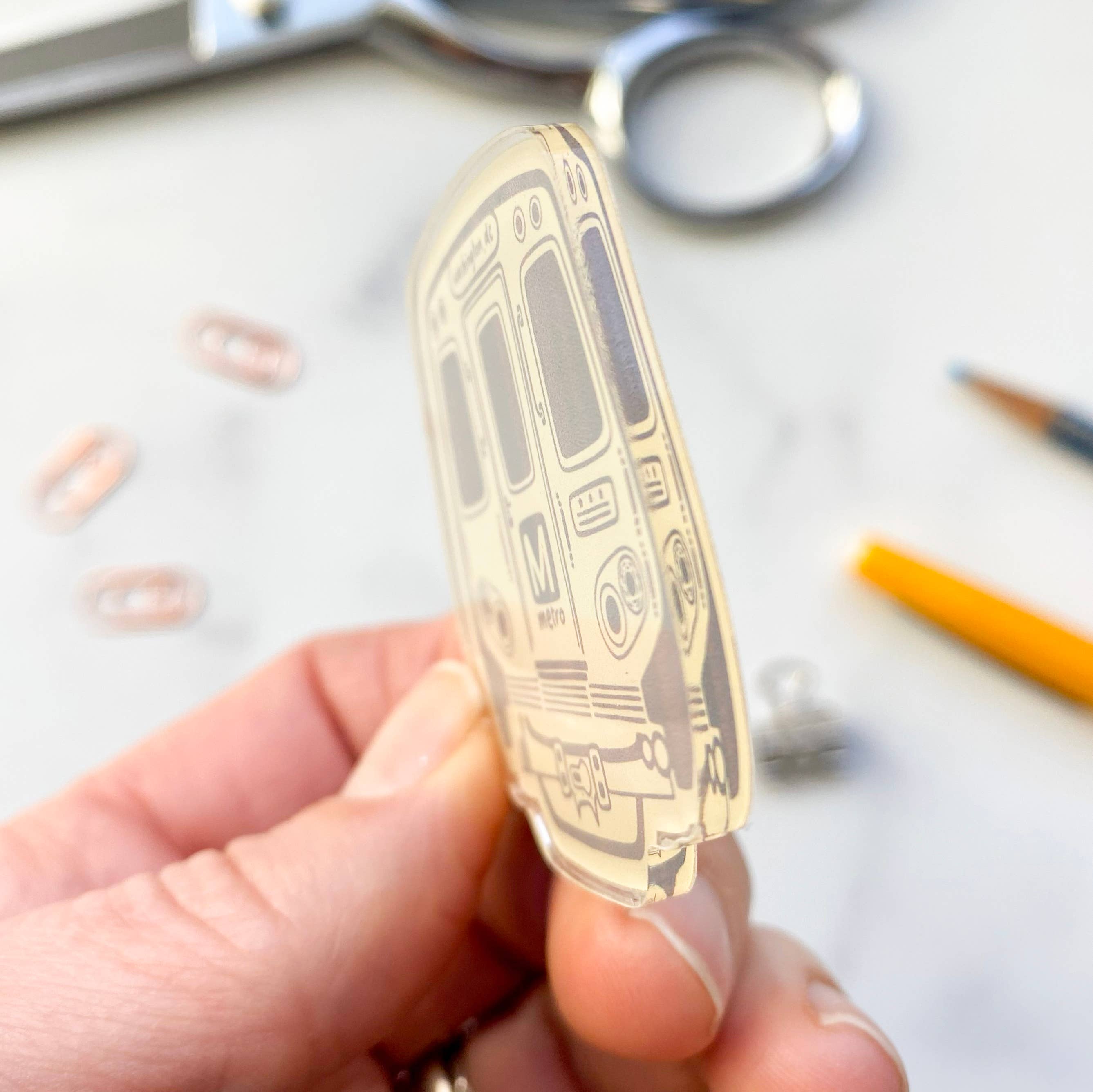 Billie Claire Illustration (Handmade) - Wholesale Magnet - Acrylic Magnet - DC Metro (Multiple Line Colors Available)9