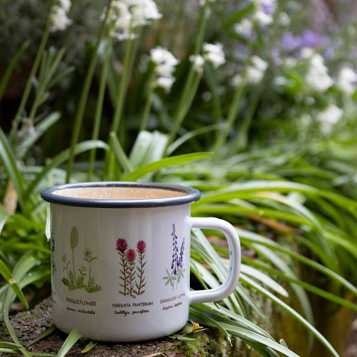 Yardia - Wholesale Coffee Mug - Wildflowers Camp Mug - Enamel Mug - Camping Mug1
