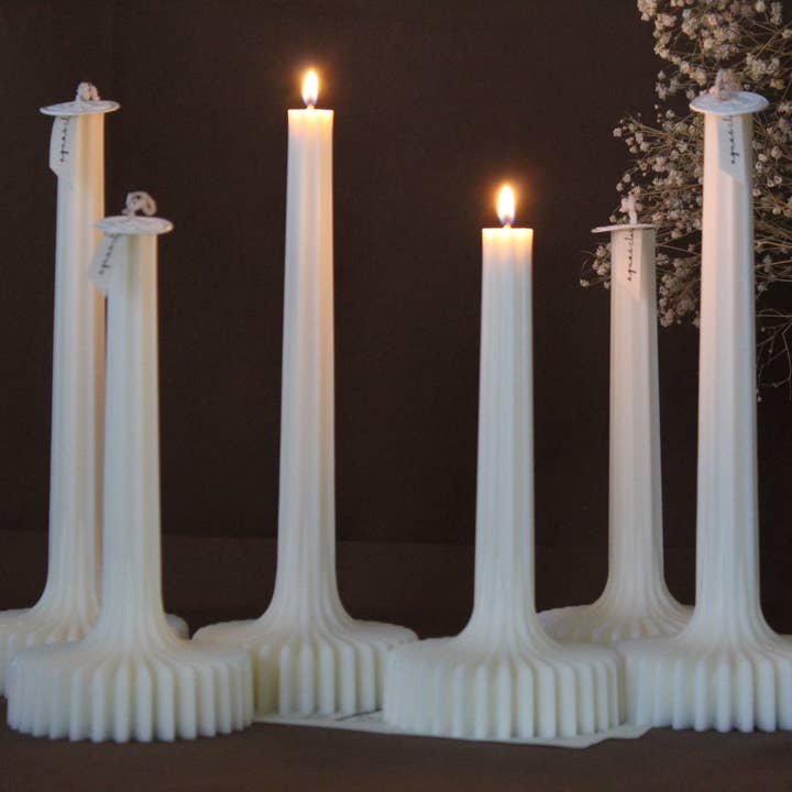 Elegant Stripe Vase Candle for wholesale by Aguas Claras Organics