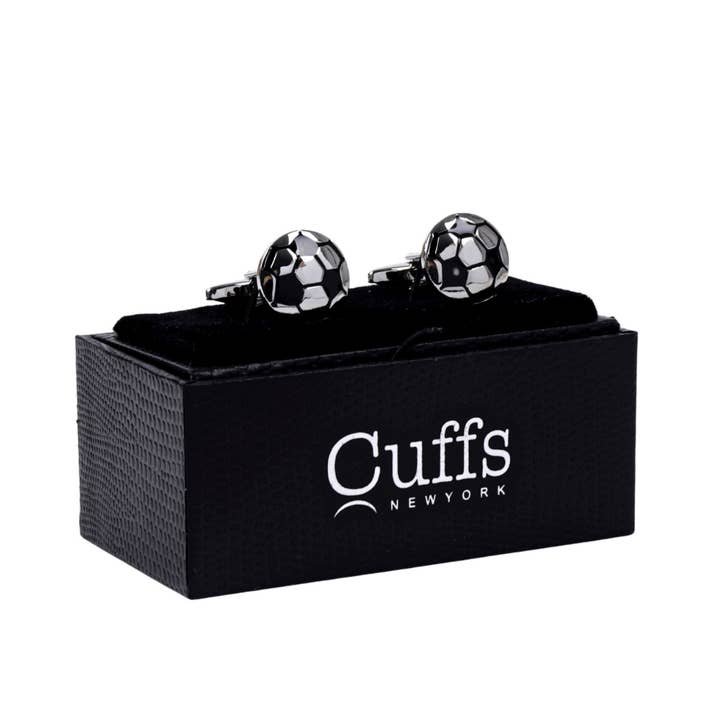 Selini New York - Vente Boutons de manchette - Boutons de manchette fantaisie en argent pour le football - CL1840