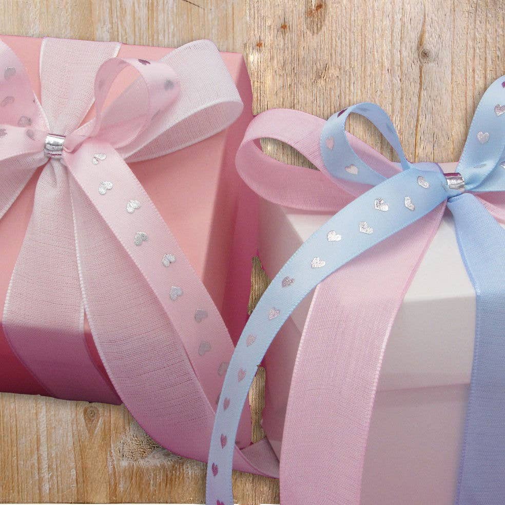 kadopapier.net - Wholesale Ribbon - Gift Wrapping - Baby Blue Satin Ribbon with Hearts3