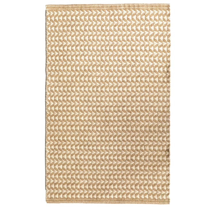 Quickway Imports - Wholesale Vloerkleed - Beige en witte geometrische wollen flatweave Kelim vloerkleed, 2' x 3'