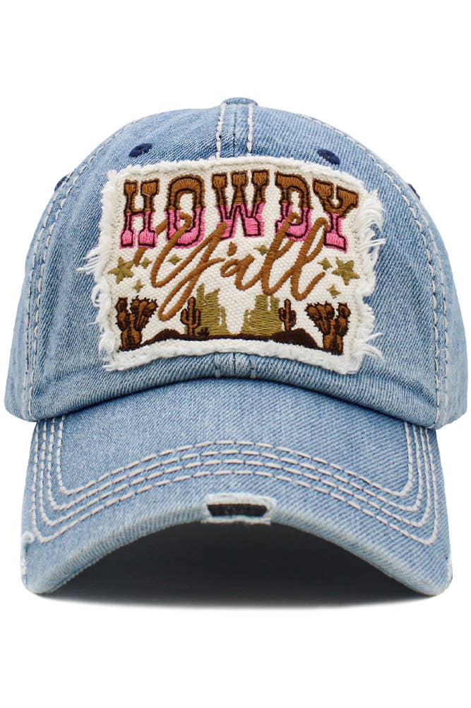 Hana - Wholesale Baseball Cap - Women's - Howdy Ya'll Washed Vintage Ballcap3