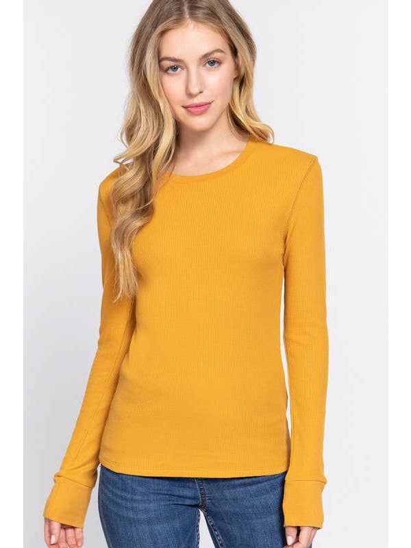 Vanilla Monkey - Wholesale Knit Top - Women's - Long Sleeve Crew Neck Thermal Knit Top2