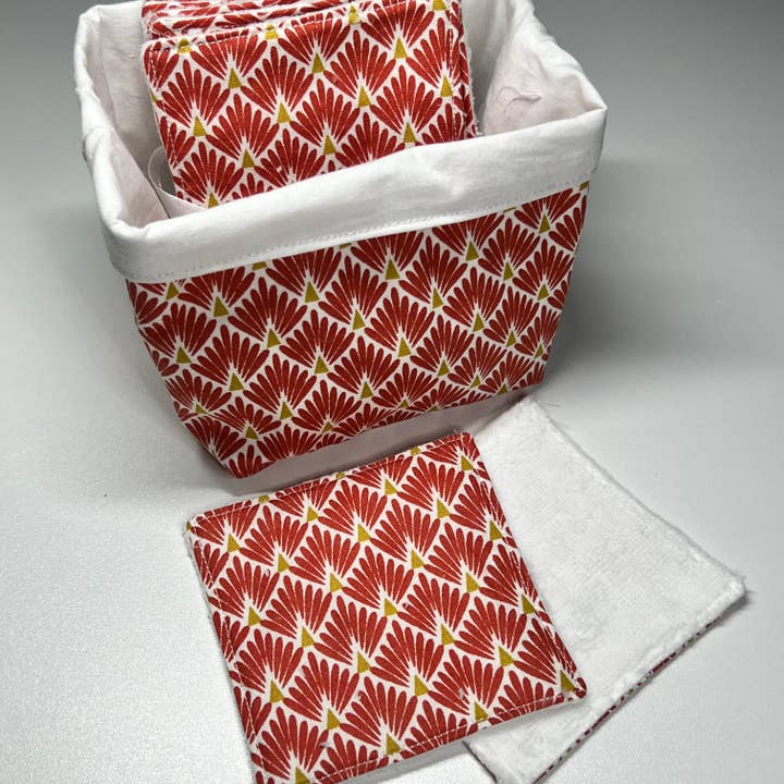 Vaskbare klude med printede murstensfjer for engroshandel hos Meli beauty