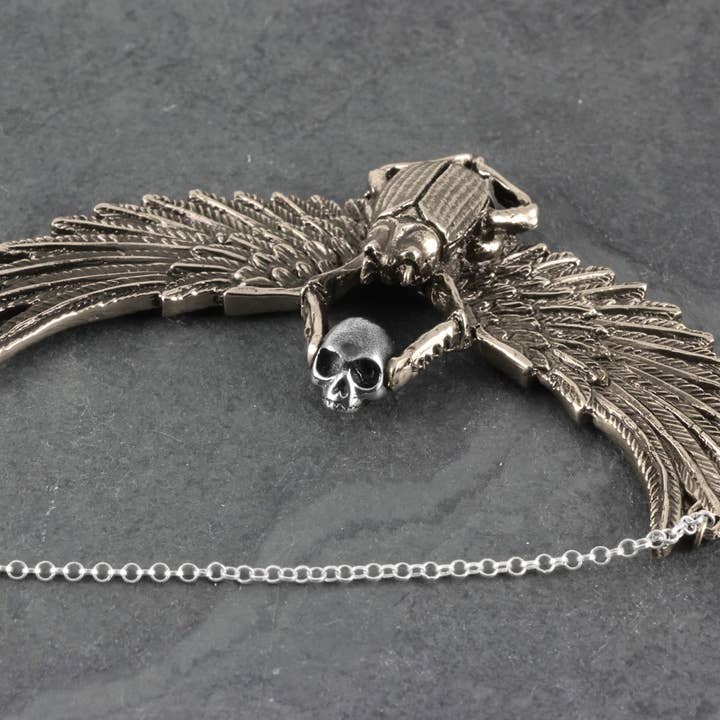 Large Scarab Necklace - Bronze for wholesale by Lost Apostle