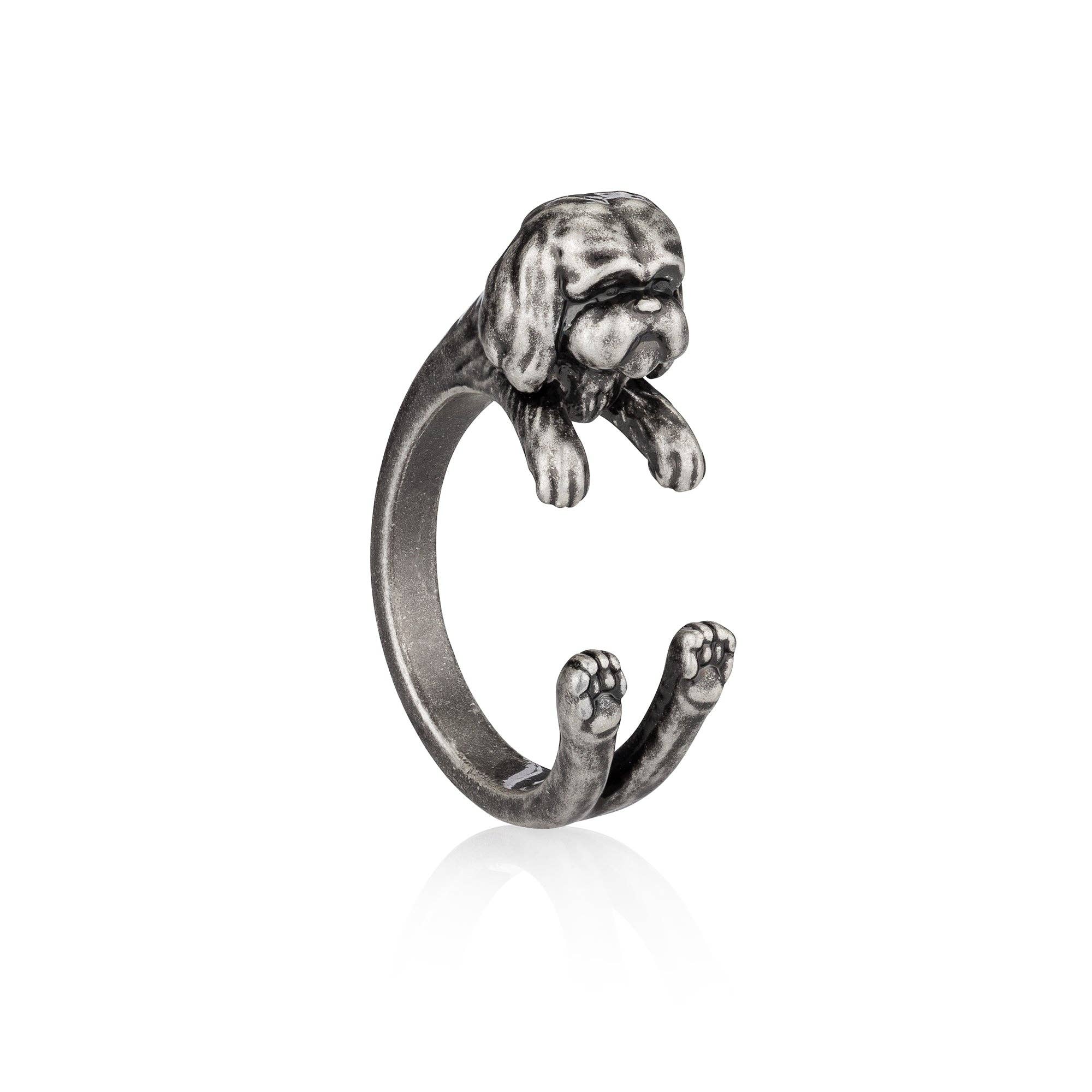 Silver Shih Tzu Wrap Ring for wholesale on Faire