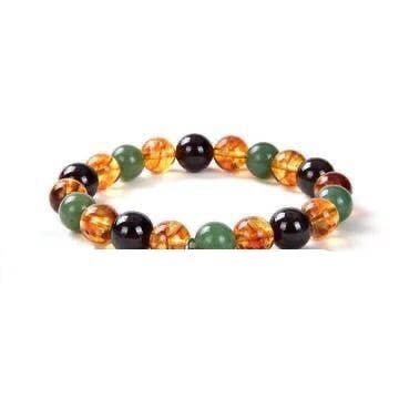 jiomind - Vente Bracelet de perles - Bracelet en pierres précieuses (citrine, aventurine verte, onyx noir)1