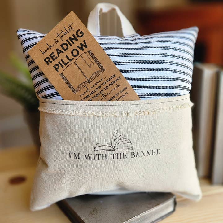 I'm With the Banned, Reading Pillow, b/w ticking and other Purchase Wholesale ticking fabric. Free Returns & Net 60 Terms on Faire trending on Faire.