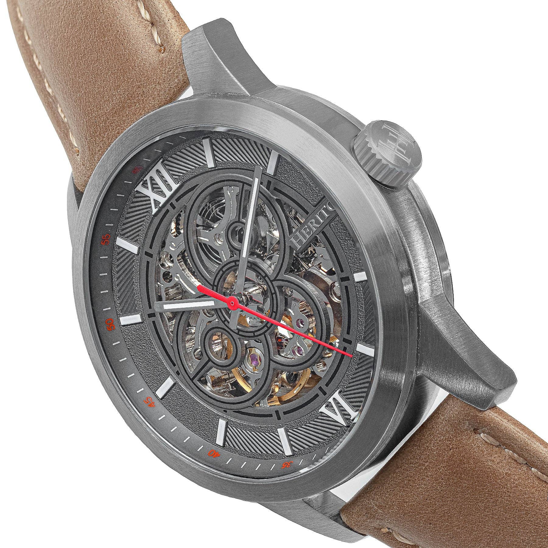 Heritor Automatic - Vente Montre – homme - Montre Heritor Automatic Jonas Skeleton avec bracelet en cuir7