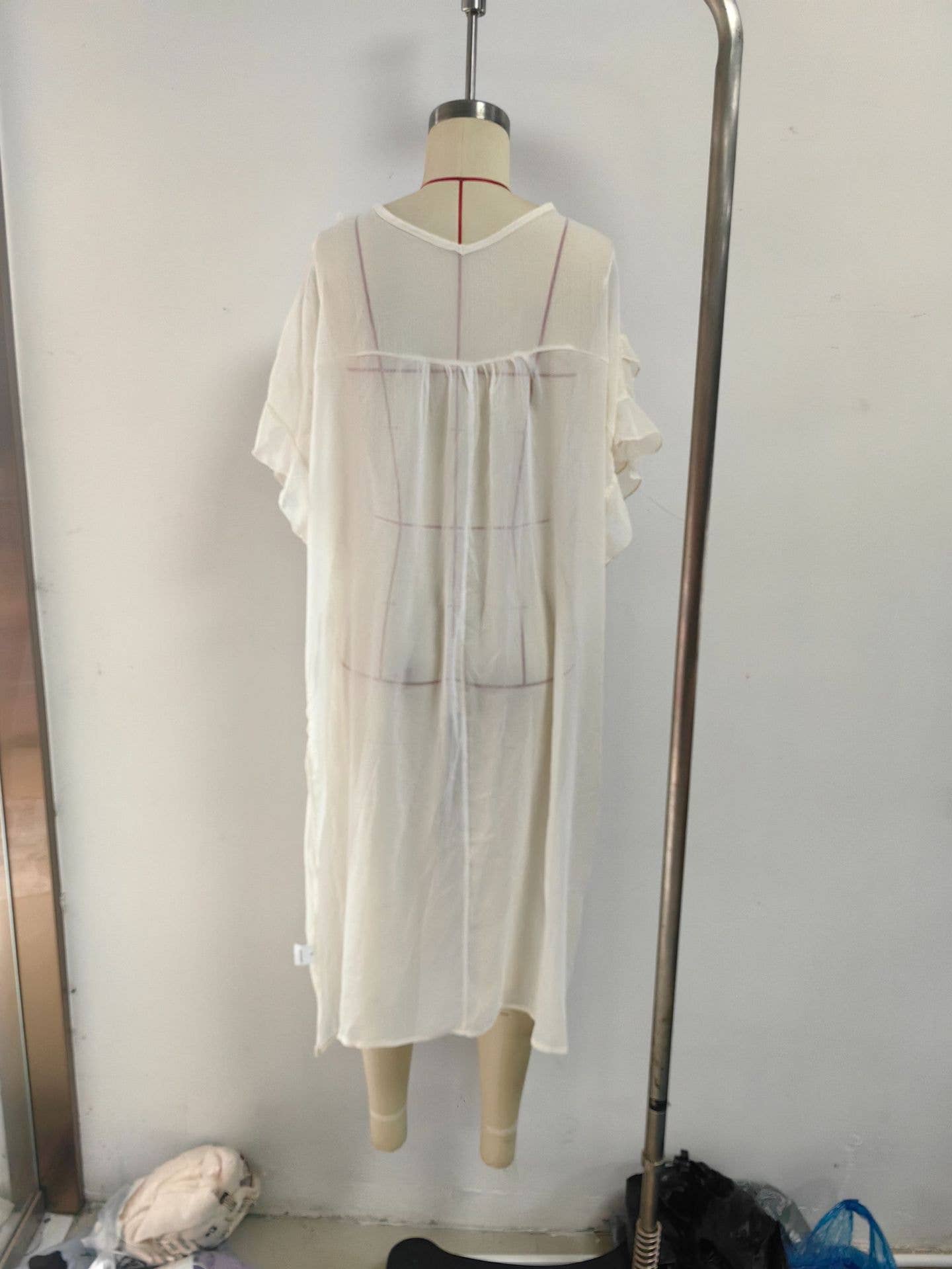 Rosa Clothing - Wholesale Jacket - Women's - Boho lightweight sheer ruffle maxi top duster kimono jacket23